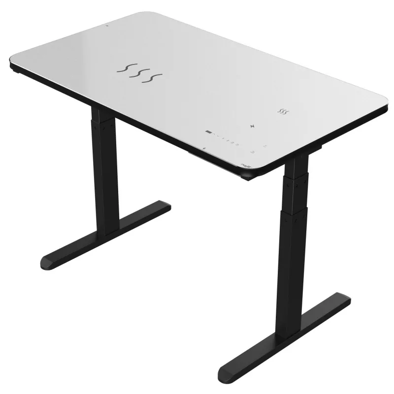Juodo stiklo lentos dvigubo variklio elektrinio kėlimo stalas